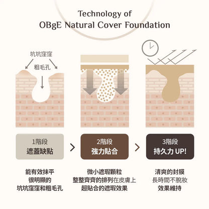 [Sale~8.28] OBGE Natural Cover Foundation (+ 潔面泡棉 50ml)